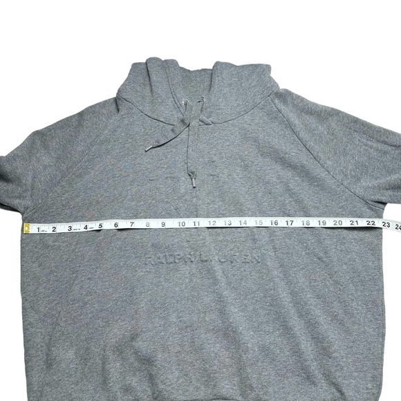 Lauren Ralph Lauren | Women | Gray LRL Embossed Logo Hoodie Sweatshirt | Medium - Picture 3 of 8